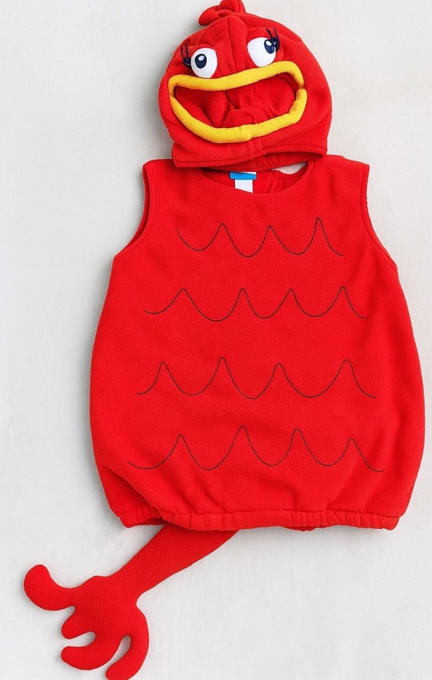 Pottery Barn Kids Red Fish Costume Sz 4 6 Dr Suess Plush Halloween Outfit